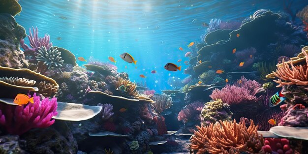 AI Generated AI Generative Marine nautical onderzee water oceaan zeegebied wilde natuur wereld Duik avontuur verkennen view Grafische kunst illustratie
