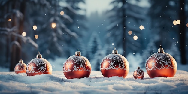 AI Generated AI Generative Merry Christmas New Year kerstvakantie winterseizoen met buitenbal