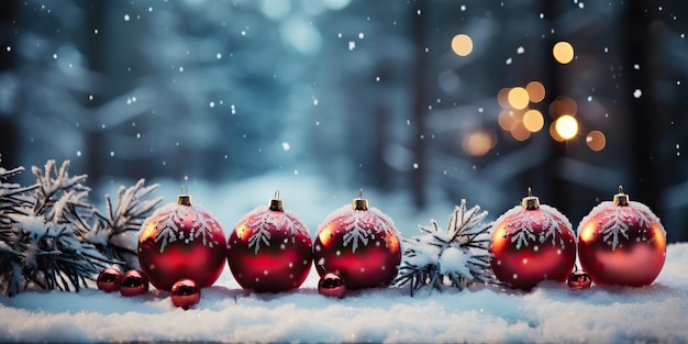 AI Generated AI Generative Merry Christmas New Year kerstvakantie winterseizoen met buitenbal