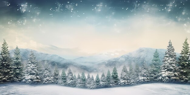 AI Generated AI Generative Merry christmas xmas new year winter holiday forest landscape