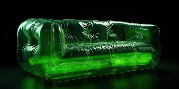 AI Generated AI Generative Modern fluorescent green sofa product future minimalistic design