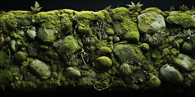 Photo ai generated ai generative mossy moss wet texture surface background decoration nature outdoor graphic art