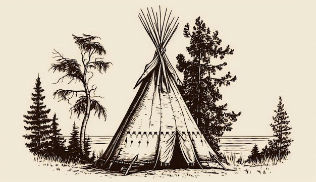 Photo ai generated ai generative native american tent wigwam house