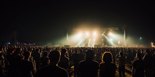 AI 생성 AI 생성 밤 야외 콘서트 쇼 공연 무대 라이브 음악