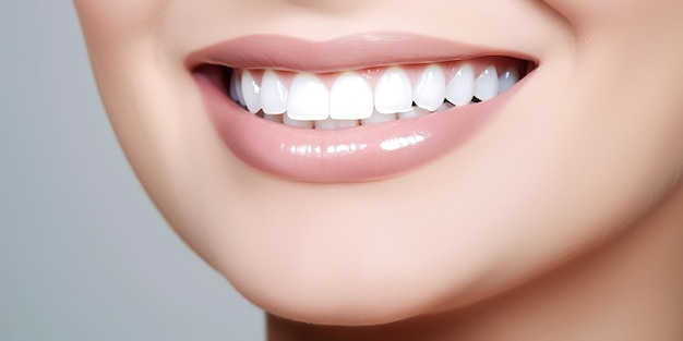 AI Generated AI Generative Perfect shite teeth beautiful girl smile Dantist health