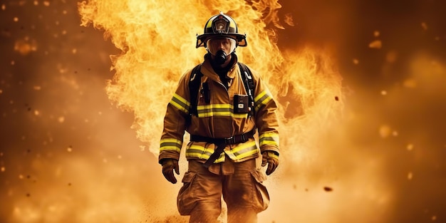 AIが生成した消防士消防士男性救助部門のAI生成写真イラスト