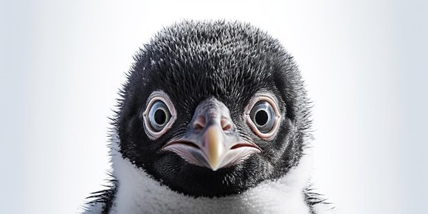 Foto ai generato ai generativo foto illustrazione del piccolo pinguino carino faccia buffa graphic art
