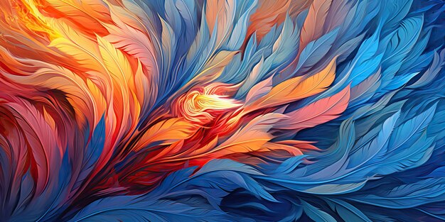 AI Generated AI Generative Photo realistic illustration of blue soft feathers Pattern background