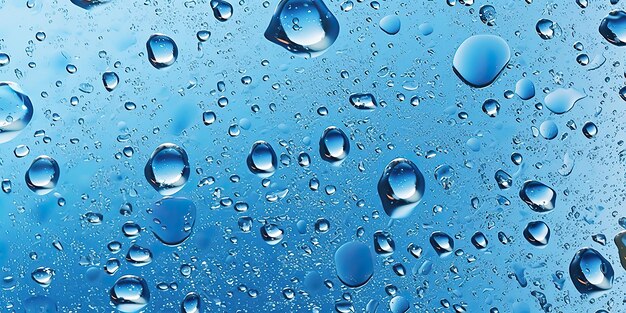 AI Generated AI Generative Photo realistic illustration of blue water drops on metal surface