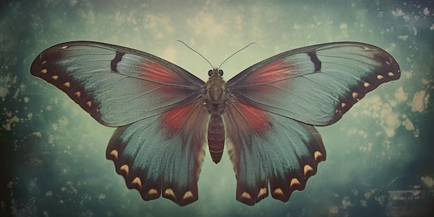 AI Generated AI Generative photo realistic illustration of A macro of a rare beautiful lunar moth