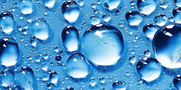 写真 ai 生成 ai 生成金属表面上の青い水滴の写真のリアルなイラスト