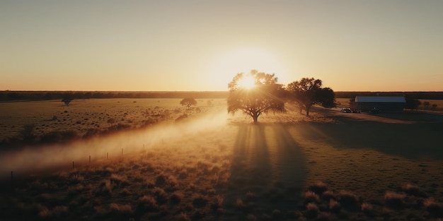 AI Generated AI Generative Photo realistic illustration of wild countryside landscape texas