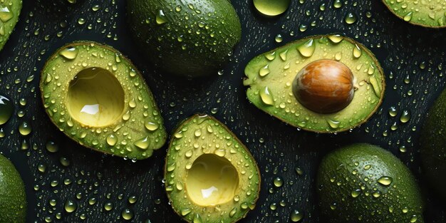 Сгенерированная ИИ Генеративная фотореалистичная иллюстрация здоровой хипстерской зеленой пищи авокадо