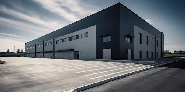 AI Generated AI Generative Realistic render of logistic business transport warehouse dock