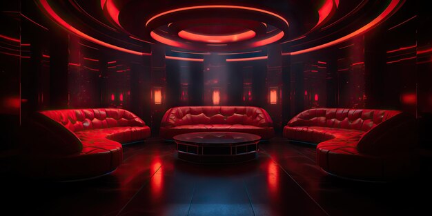 AI Generated AI Generative Red indoor interieur nachtclub vip luxe design decoratie