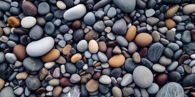 AI Generated AI Generative Sea side floor coast nautical pebbles Graphic Art