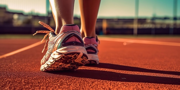 Foto ai generato ai generativo sport in forma palestra ispirazione motivazione pista corsa jogging camminata maratona