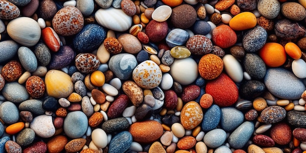 AI Generated AI Generative Summer beach cost sea side pebbles stones Graphic Art Illusstration