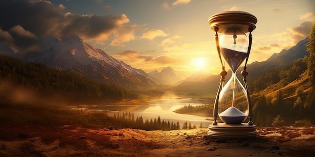 AI Generated AI Generative Time watch hourglass sandglass outdoor nature adventure