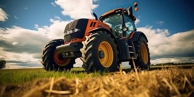 AI Generated AI Generative Трактор сочетает в себе машину для сбора урожая полевое сельское хозяйство Природа открытый луг ландшафт машина промышленность Графическое искусство