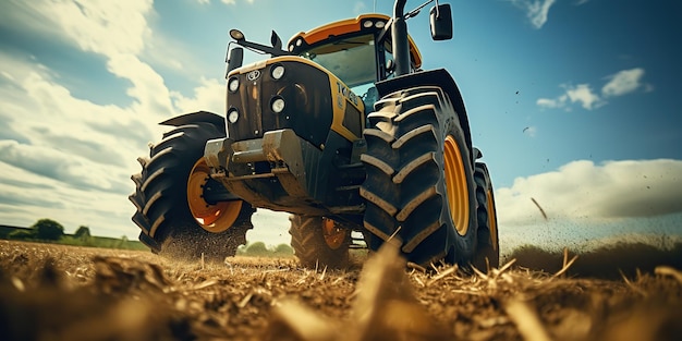 Foto ai generato ai generative tractor mietitrebbia macchina raccolto campo agricoltura natura all'aperto