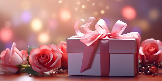 AI Generated AI Generative Valentine romantic love decoration party holiday gift present xmas box