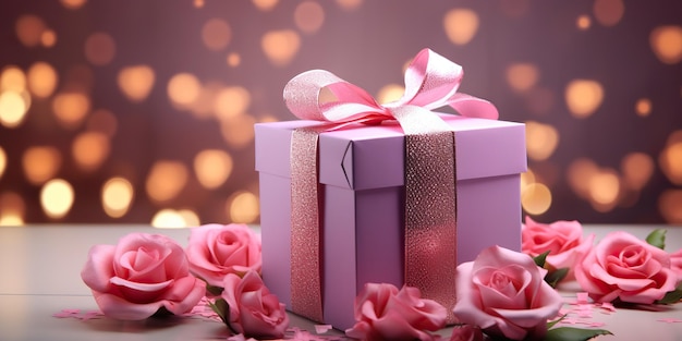 AI Generated AI Generative Valentine romantic love decoration party holiday gift present xmas box