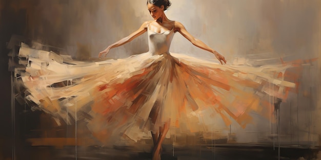 AI Generated AI Generative Vintage retro dancer ballerina in motion music rhythm Classic perfomance Graphic Art