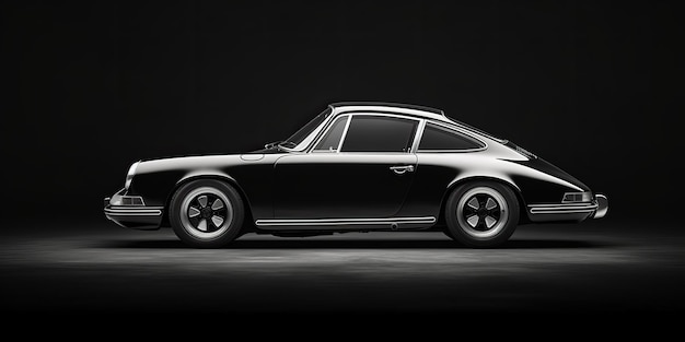 AI Generated AI Generative Vintage retro klassieke auto porsche Minimal luxe dure super auto Graphic Art Illustratie