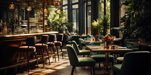 Vintage retro traditional luxury dinning cafe restaurant