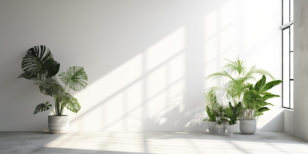 AI Generated AI Generative Wall home decoration table frame picture with plant mockup mock up