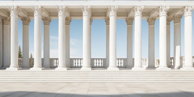 AI Generated AI Generative White colonnade architectuur mijlpaal ontwerp buitenbouw achtergrond Grafische kunst illustratie