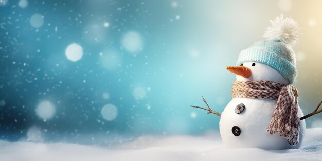 AI Generated AI Generative Winter snowball snowflakes snow man snowman christmas new year xmas background mock up Graphic Art