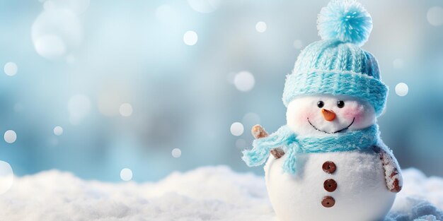 Фото ai generated ai generative зима снежок снежинки снежный человек снеговик рождество новый год