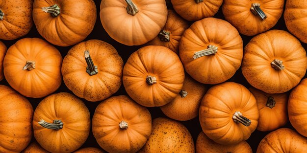 Ai generated ai generative yellow fresh small pumpkins halloween thanksgiving