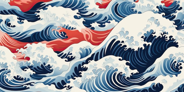 AI GenerativeVintage ретро старый стиль нарисованная краска море океан река вода