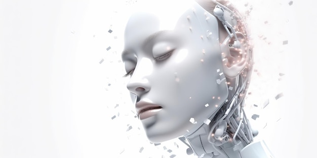 AI Generated AI GenerativexAFemale artificial intelligence relaxing robot face education futue