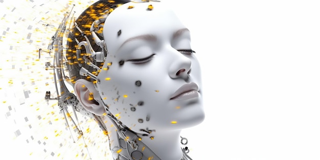 AI Generated AI GenerativexAFemale artificial intelligence relaxing robot face education futue