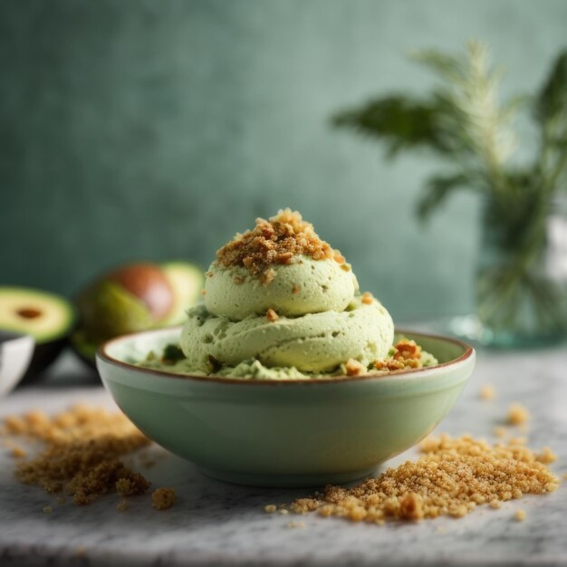 Photo ai generated avocado delight gourmet dessert photography