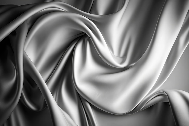 Close up of silver silk background, Abstract white cloth fabric wave,  Generative AI illustration 33046689 Stock Photo at Vecteezy