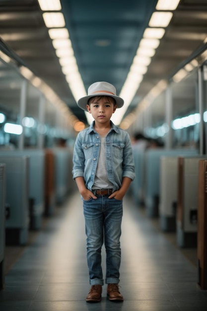 Foto ai generato ragazzo con un cappello che indossa jeans