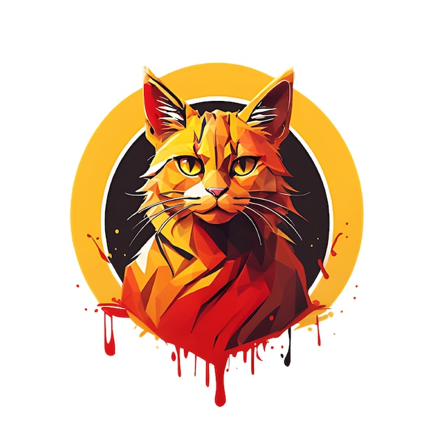 AI Generated Colorful Cat Tshirt Design