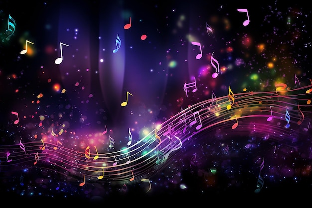 ai generated colorful music note background