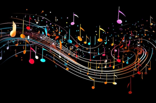 ai generated colorful music note background