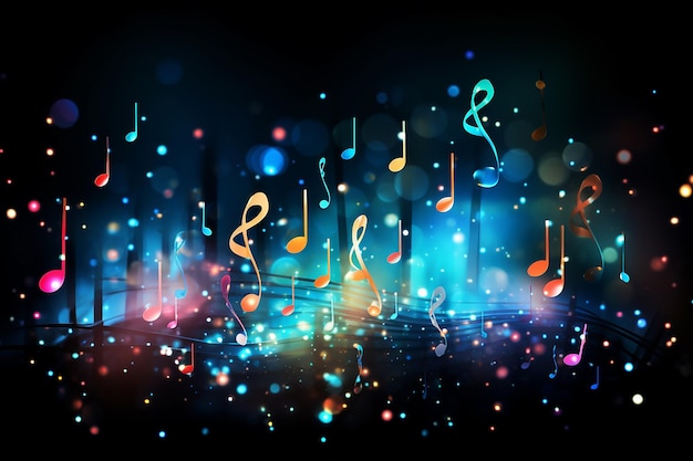 ai generated colorful music note background