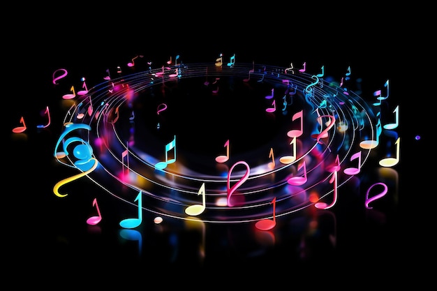 ai generated colorful music note background