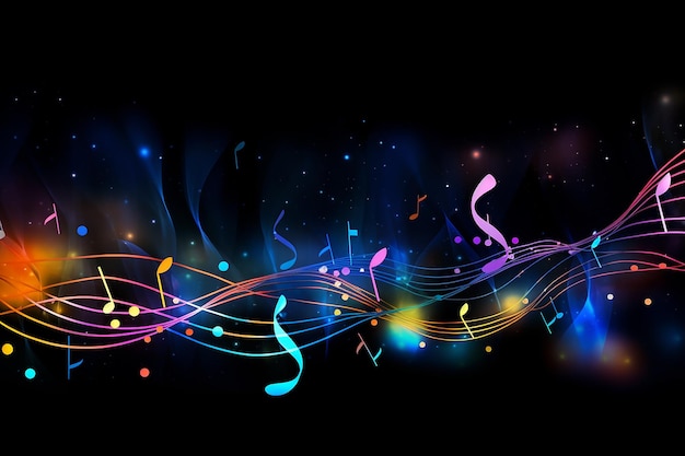 Photo ai generated colorful music note background