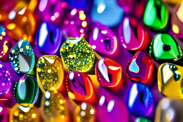 Photo ai generated colorful shiny sparkled gems background