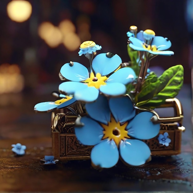 AI generated colourful ForgetMeNot flowers