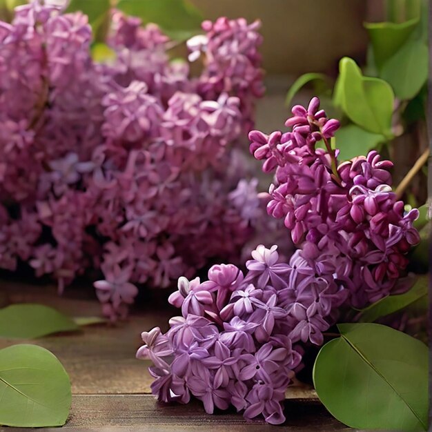 AI generated colourful Lilac flowers